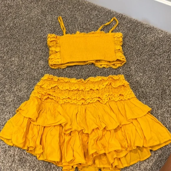 American Eagle Outfitters Yellow Lace Trim Set - Picture 4 of 4